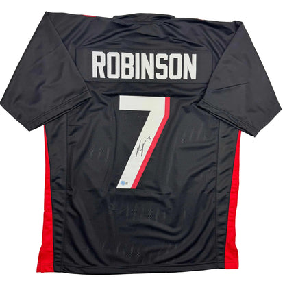 Autographed/Signed Bijan Robinson Atlanta Black Football Jersey Beckett BAS COA