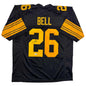 Autographed/Signed Le'Veon LeVeon Bell Pittsburgh Black Color Rush Football Jersey JSA COA