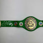 Autographed/Signed Floyd Mayweather Jr. WBC Green Boxing Replica Championship Belt JSA COA