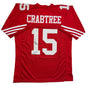 Autographed/Signed Michael Crabtree San Francisco Red Football Jersey Beckett BAS COA