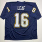 Autographed/Signed Ryan Leaf San Diego Dark Blue Football Jersey Beckett BAS COA