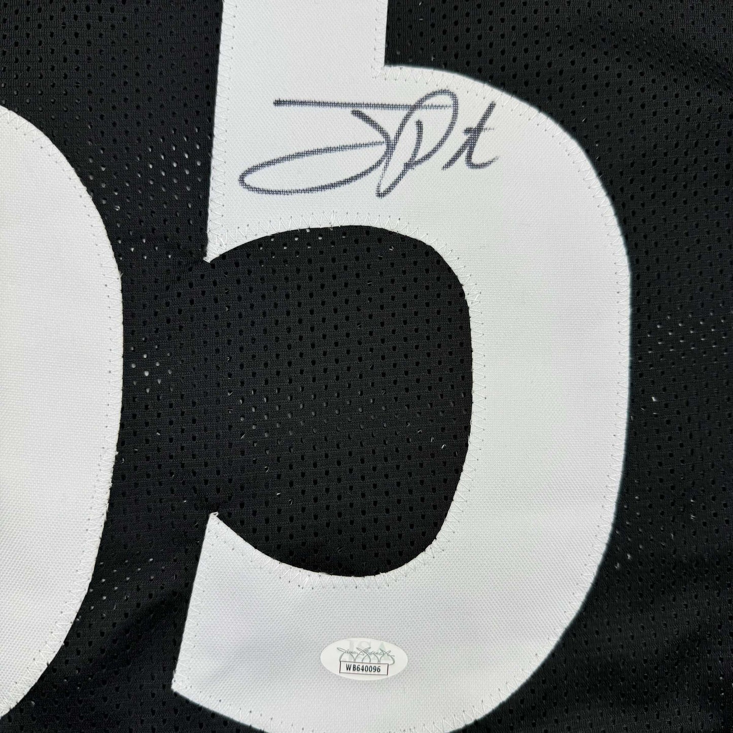 Framed Autographed/Signed Joey Porter Sr. 35x39 Pittsburgh Black Football Jersey JSA COA