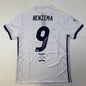 Autographed/Signed Karim Benzema Real Madrid 2016-17 White Soccer Jersey Beckett BAS COA