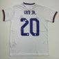 Autographed/Signed Vini Vinicius Jr. Real Madrid White Soccer Jersey Beckett BAS COA #2