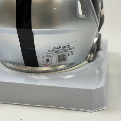 Autographed/Signed Raghib Rocket Ismail Las Vegas Oakland Raiders Football Mini Helmet Beckett BAS COA