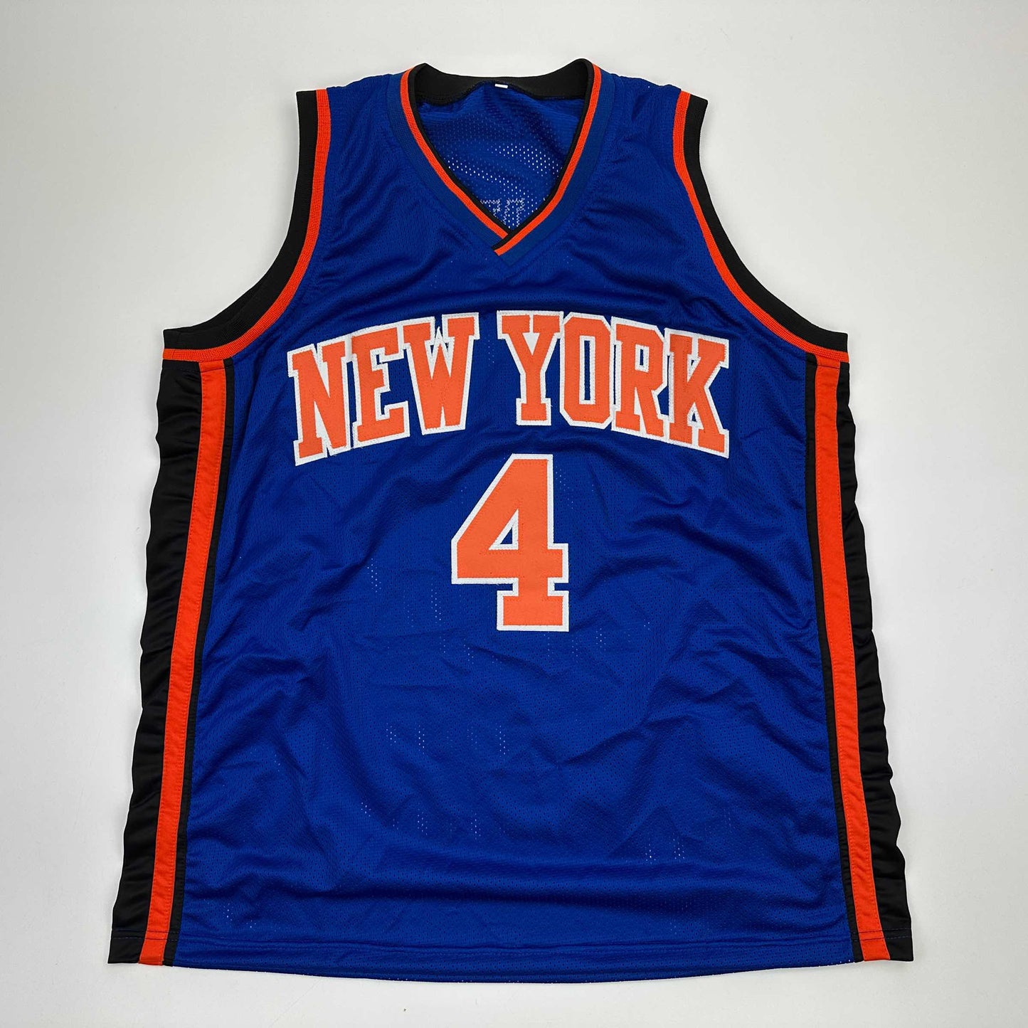 Autographed/Signed Nate Robinson New York Blue Basketball Jersey Beckett BAS COA