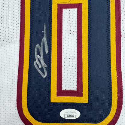 Framed Autographed/Signed Christian Braun 35x39 Denver White Basketball Jersey JSA COA