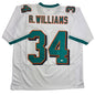 Autographed/Signed Ricky Williams Miami White Football Jersey JSA COA