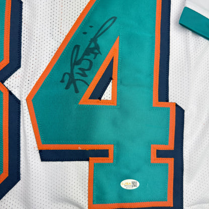 Autographed/Signed Ricky Williams Miami White Football Jersey JSA COA