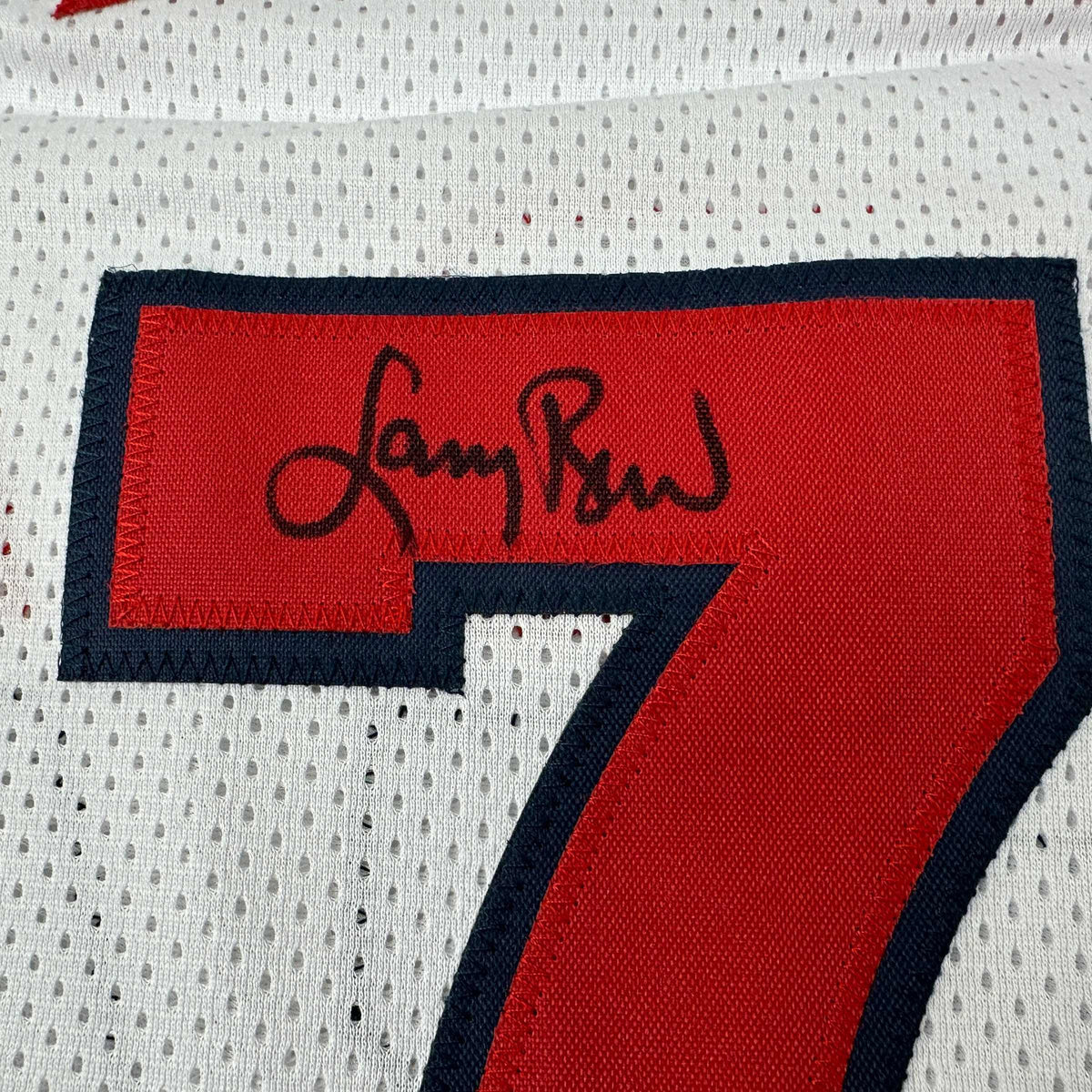 Autographed/Signed Larry Bird United States USA White 1992 Dream Team Basketball Jersey JSA COA