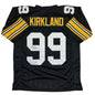 Autographed/Signed Levon Kirkland Pittsburgh Black Football Jersey Beckett BAS COA