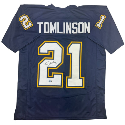 Autographed/Signed LaDainian Tomlinson San Diego Dark Blue Football Jersey JSA COA