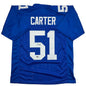 Autographed/Signed Abdul Carter New York Blue Football Jersey Beckett BAS COA