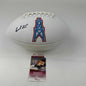 Autographed/Signed Earl Campbell Houston Oilers Full Size F/S White Panel Logo Football JSA COA