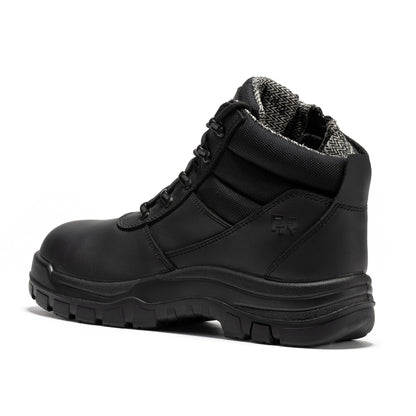 ROCKROOSTER Avalon Black 6 Inch Zip-sided Composite toe Leather Work Boots CP213BK