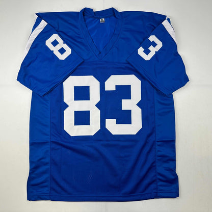 Autographed/Signed Brandon Stokley Indianapolis Blue Football Jersey JSA COA