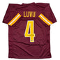 Autographed/Signed Frankie Luvu Washington Burgundy Football Jersey Beckett BAS COA