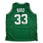 Autographed/Signed Larry Bird Boston Green Basketball Jersey Beckett BAS COA