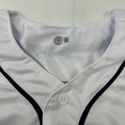 Autographed/Signed The Sandlot Movie 6x Cast Member Sigs White Baseball Jersey Beckett BAS COA