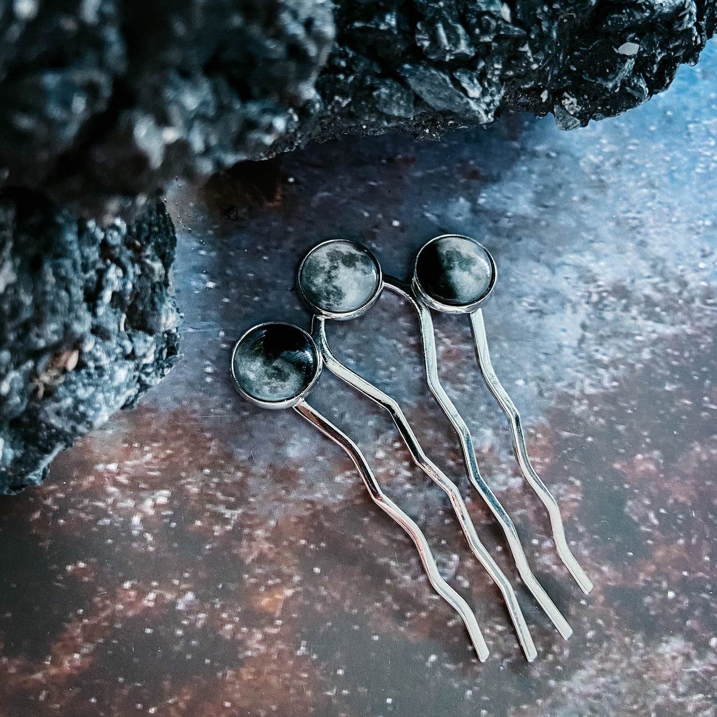Moon Phase Trio Hair Pin