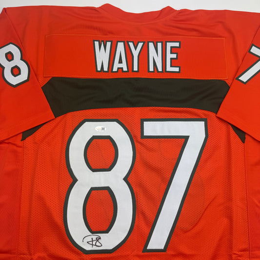 Autographed/Signed Reggie Wayne Miami Orange College Football Jersey Beckett BAS COA