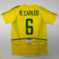 Autographed/Signed Roberto Carlos Brazil Yellow Soccer Jersey Beckett BAS COA