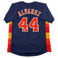 Autographed/Signed Yordan Alvarez Houston Blue Baseball Jersey Beckett BAS COA