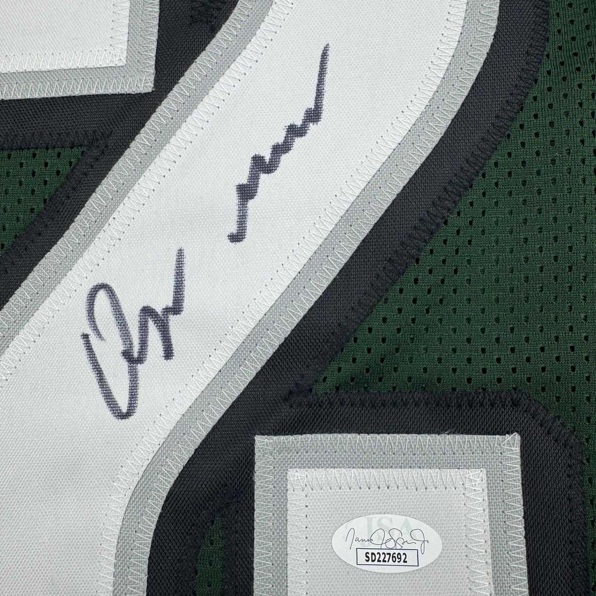 Autographed/Signed Quinyon Mitchell Philadelphia Green Football Jersey JSA COA