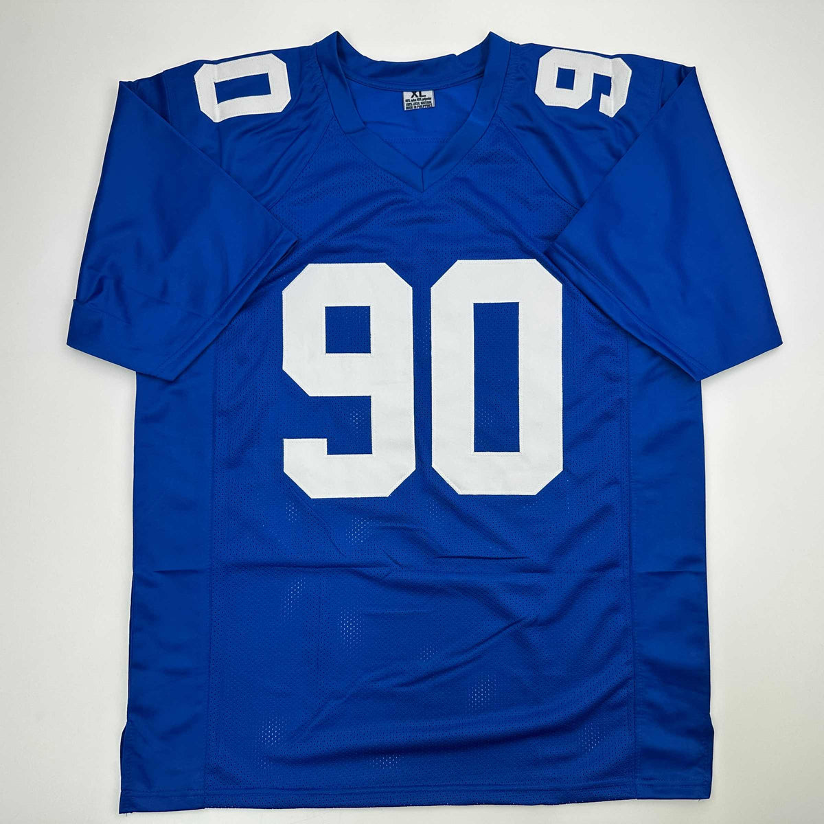 Autographed/Signed Jason Pierre-Paul JPP New York Blue Football Jersey JSA COA