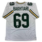 Autographed/Signed David Bakhtiari Green Bay White Football Jersey JSA COA
