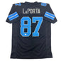 Autographed/Signed Sam LaPorta Detroit Black Football Jersey Beckett BAS COA