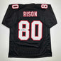 Autographed/Signed Andre Rison Atlanta Black Football Jersey Beckett BAS COA