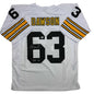 Autographed/Signed Dermontti Dawson HOF 12 Pittsburgh White Football Jersey JSA COA