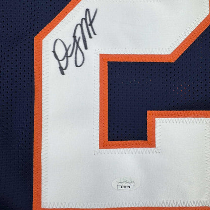 Autographed/Signed D.J. DJ Moore Chicago Retro Blue Football Jersey Beckett JSA COA
