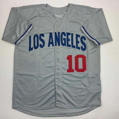Autographed/Signed Gary Sheffield Los Angeles LA Grey Baseball Jersey JSA COA