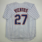 Autographed/Signed Mark Vientos New York Pinstripe Baseball Jersey Beckett BAS COA