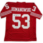 Autographed/Signed Bill Romanowski San Francisco Red Football Jersey Beckett BAS COA