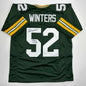 Autographed/Signed Frank Winters SB XXXI Champs Green Bay Green Football Jersey JSA COA