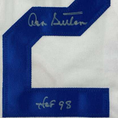 Autographed/Signed Don Sutton HOF 98 Los Angeles LA White Baseball Jersey JSA COA