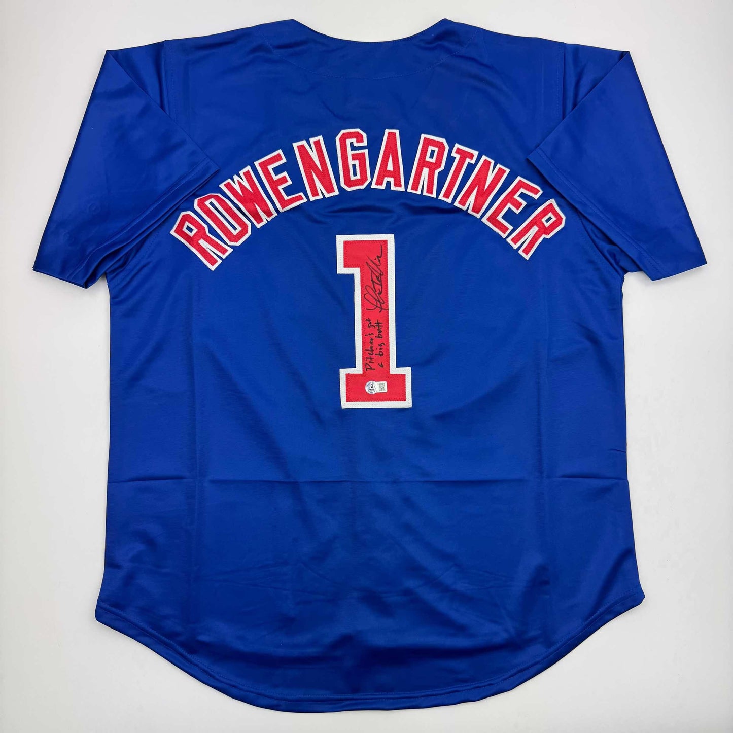 Autographed/Signed Thomas Ian Nicholas Henry Rowengartner Rookie Of The Year Chicago Blue Baseball Jersey Beckett BAS COA