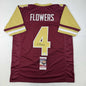 Autographed/Signed Zay Flowers Boston College Maroon Football Jersey Beckett BAS COA