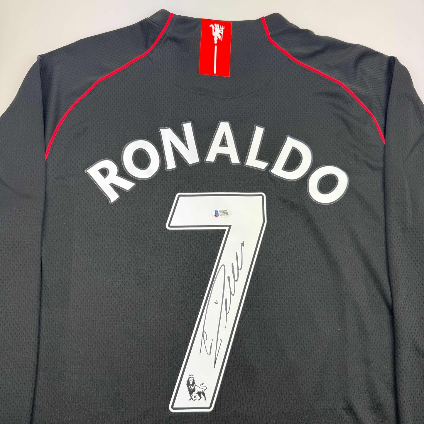 Autographed/Signed Cristiano Ronaldo Manchester United Black Soccer Jersey Beckett BAS COA #3