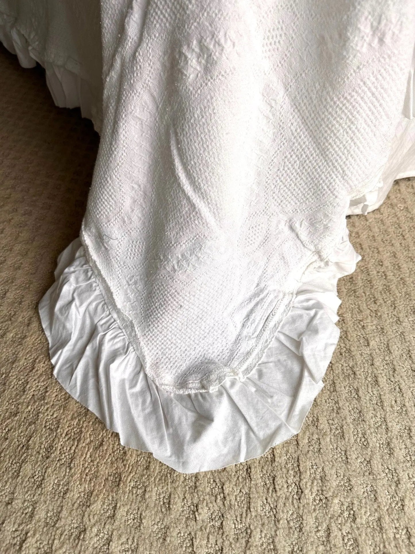 Bedspread Set Bedspread - Cotton White Lace - With Matching Shams