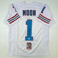 Autographed/Signed Warren Moon HOF 06 Houston White Football Jersey JSA COA