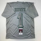 Autographed/Signed Jalen Hurts #1 Philadelphia Silver Football Jersey JSA COA