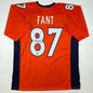 Autographed/Signed Noah Fant Denver Orange Football Jersey Beckett BAS COA