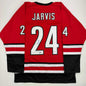Autographed/Signed Seth Jarvis Carolina Red Hockey Jersey Beckett BAS COA