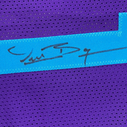 Autographed/Signed Muggsy Bogues Charlotte Purple Modern Basketball Jersey Beckett BAS COA