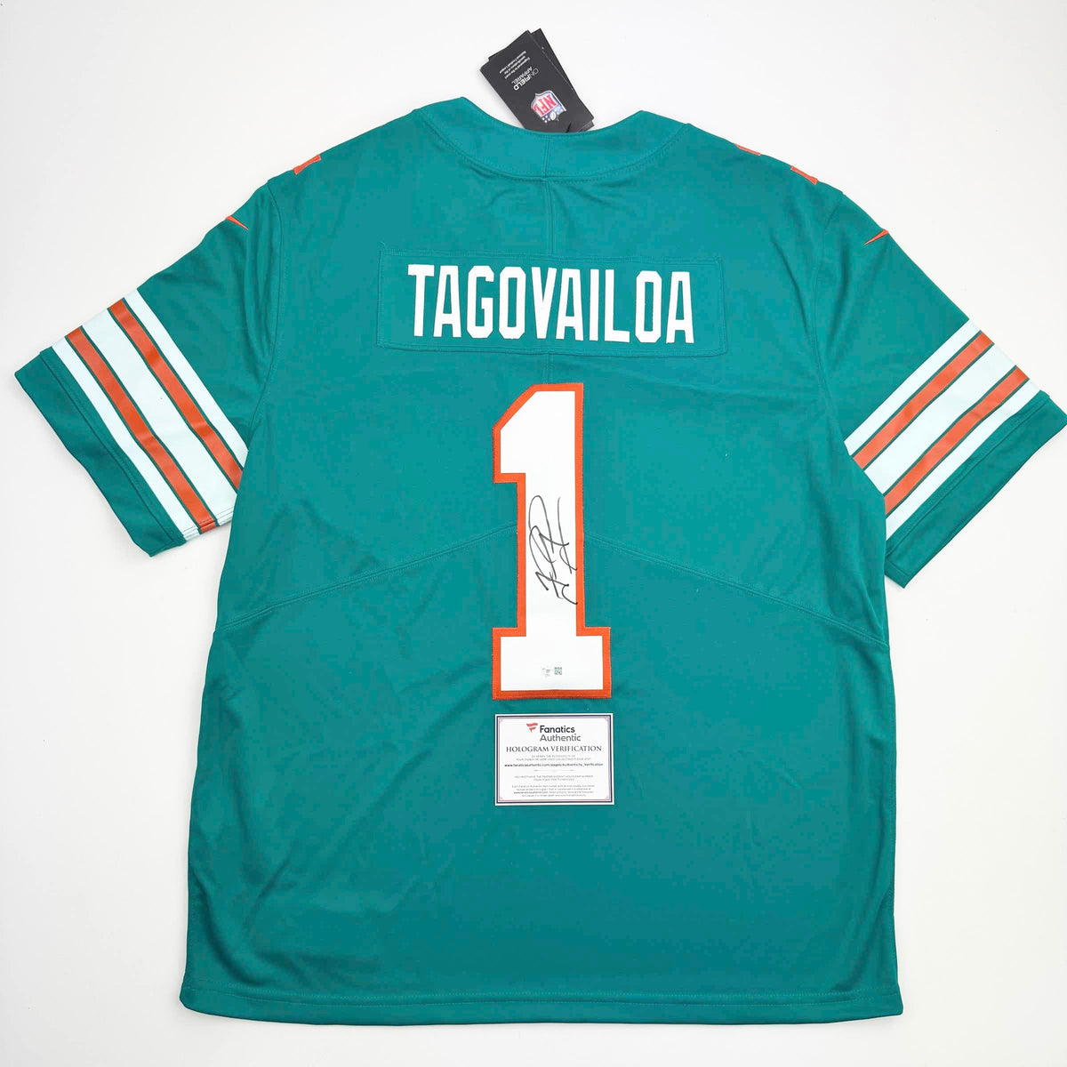 Autographed/Signed Tua Tagovailoa Miami Dolphins Authentic Teal Nike Football Jersey Fanatics COA