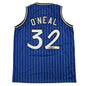 Autographed/Signed Shaquille Shaq O'Neal Orlando Blue Pinstripe Basketball Jersey PSA/DNA COA